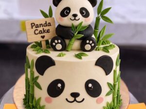White Panda Bamboo Cake in Lahore