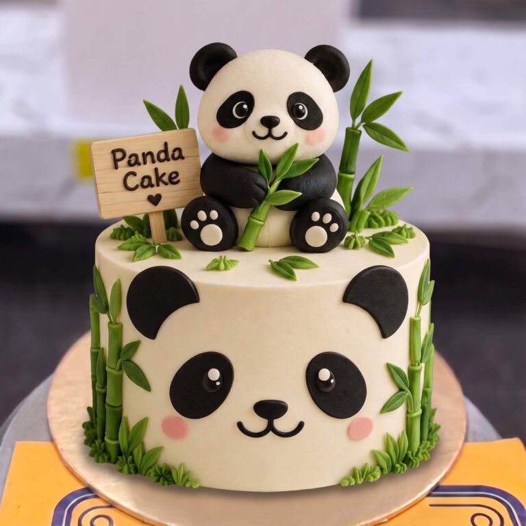 White Panda Bamboo Cake in Lahore