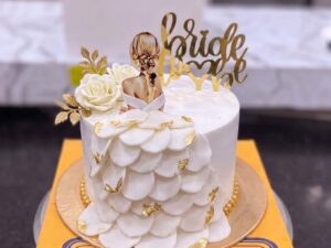 White Petal Bride To Be Cake in Lahore