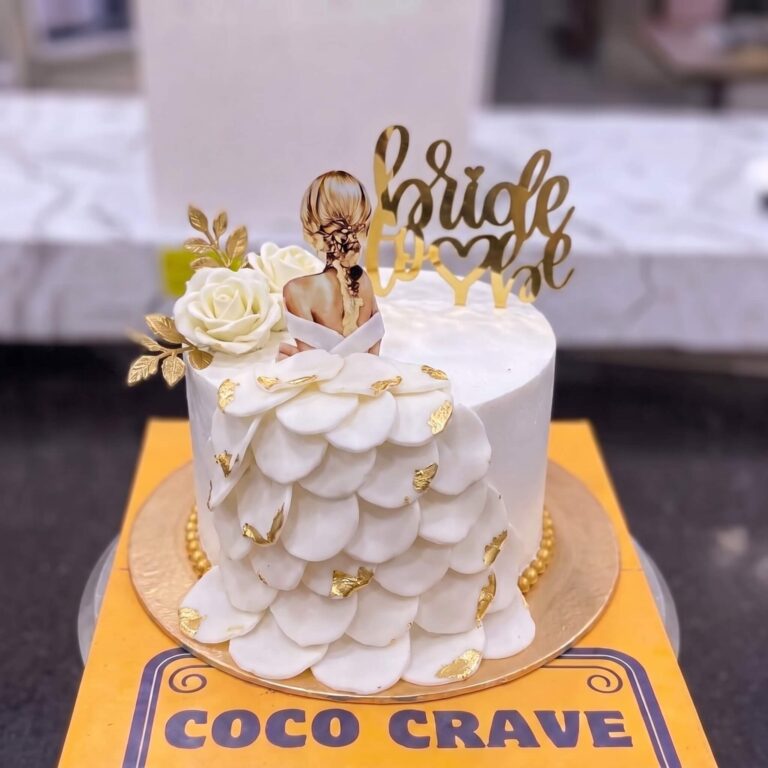White Petal Bride To Be Cake in Lahore
