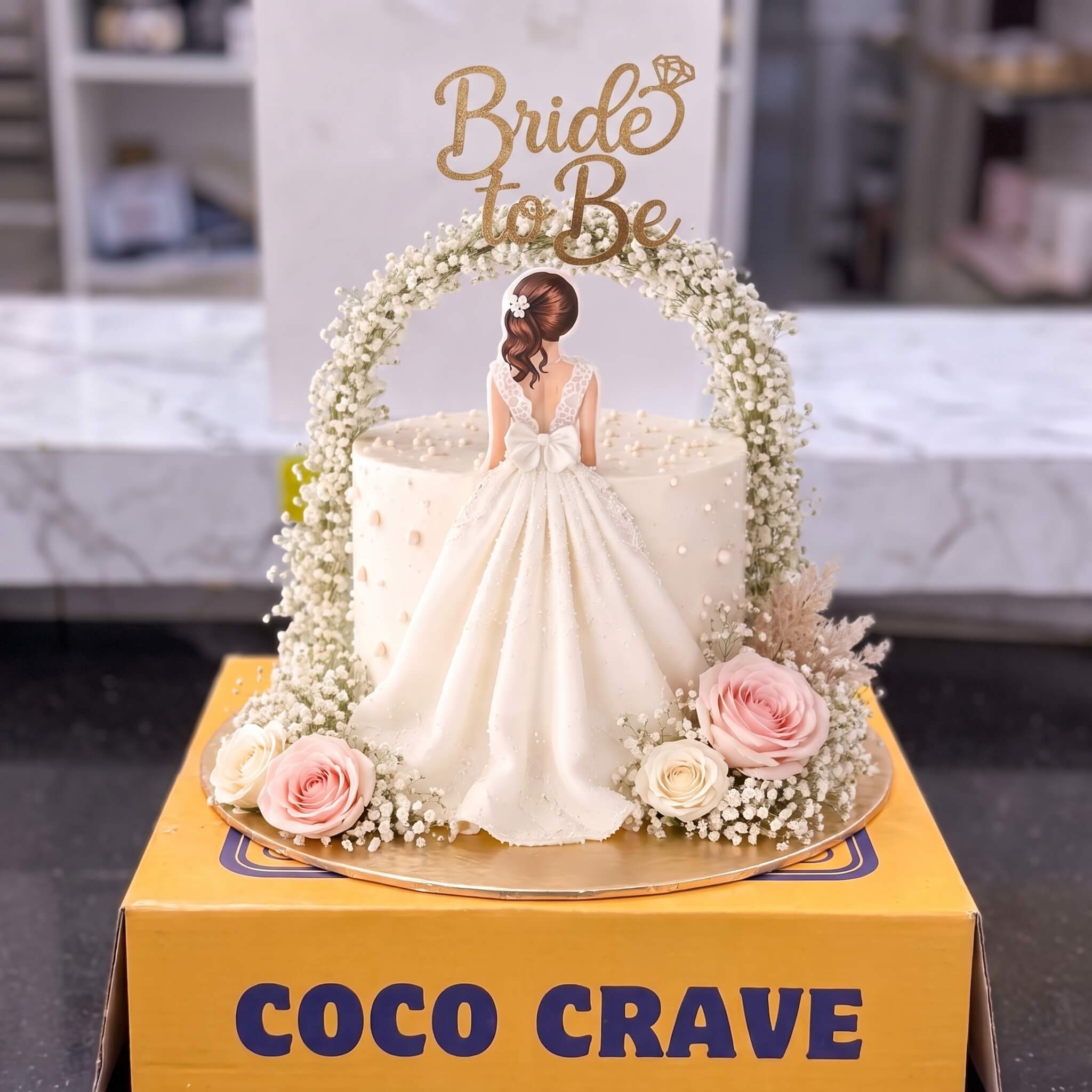 White Rose Arch Cake for Bride in Lahore White Rose Arch Cake for Bride in Lahore — CocoCrave Lahore