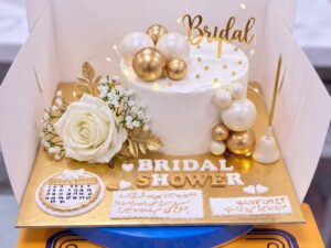 White Rose Bridal Shower Gift Cake in Lahore