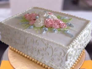 White Rose Sheet Cake in Lahore