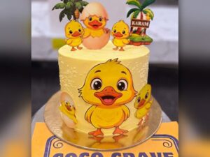 Yellow Duckling Birthday Cake in Lahore