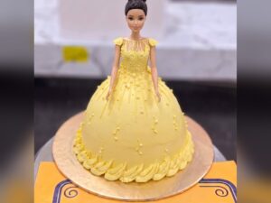 Yellow Gown Princess Doll Cake in Lahore