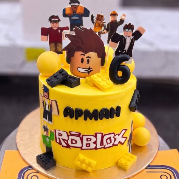 Yellow Roblox Avatar Birthday Cake in Lahore — delivered in Gulberg, Lahore