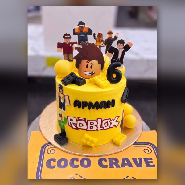 Yellow Roblox Avatar Birthday Cake in Lahore — delivered in Sabzazar, Lahore