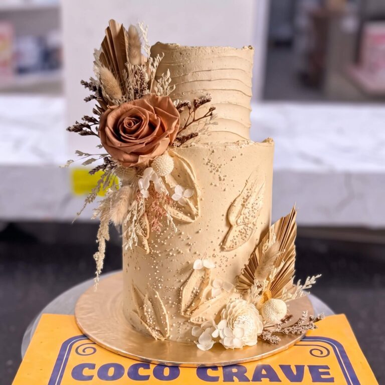 Earthy Rose Botanical Two Tier Cake in Lahore