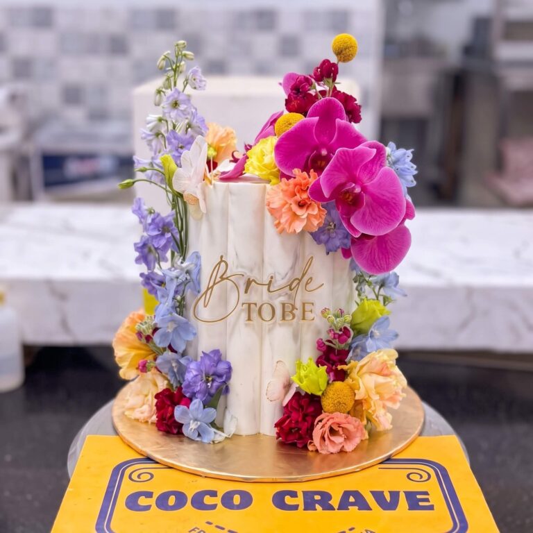 Orchid Fresh Floral Bride To Be Cake in Lahore
