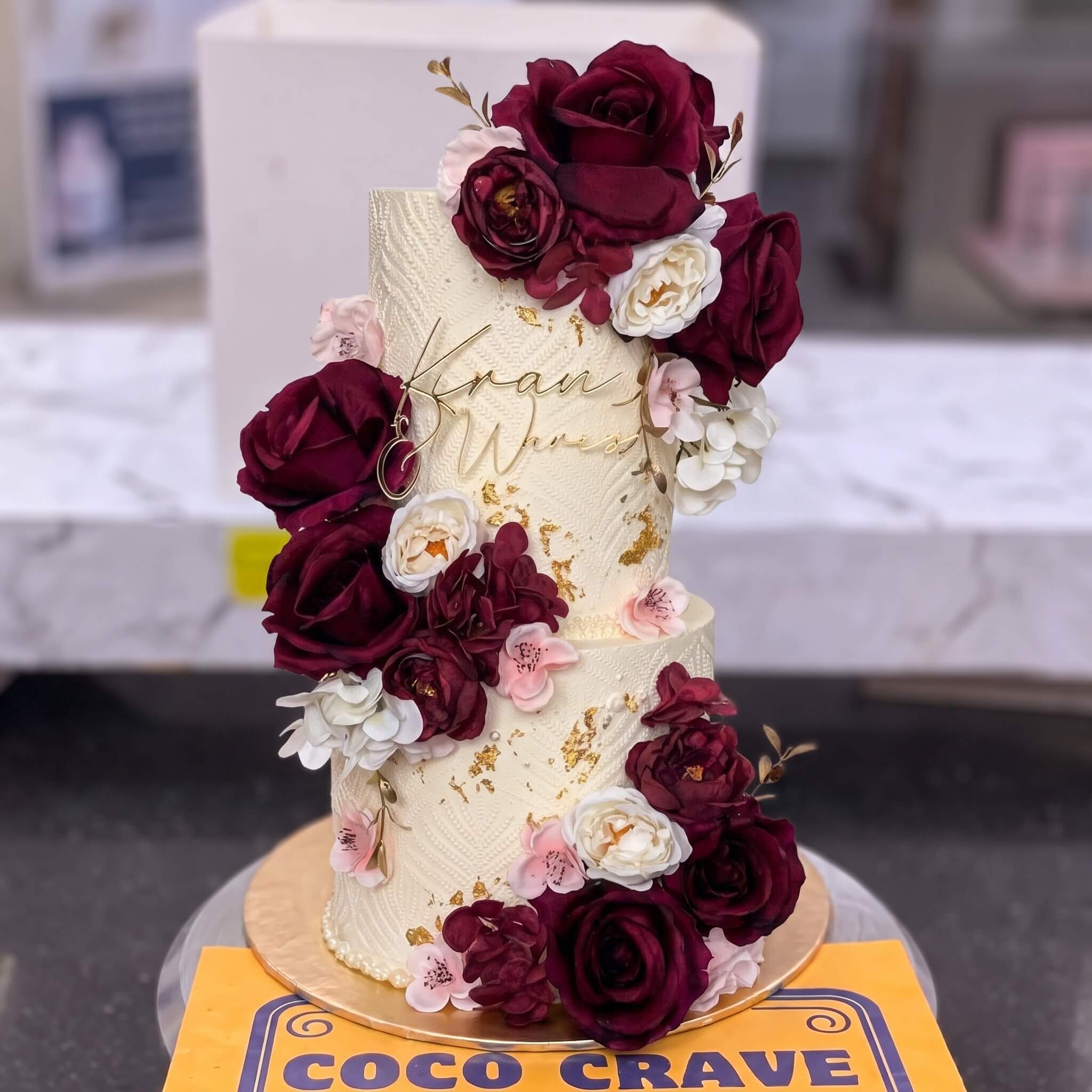 Red Fresh Rose Two Tier Cake in Lahore Red Fresh Rose Two Tier Cake in Lahore