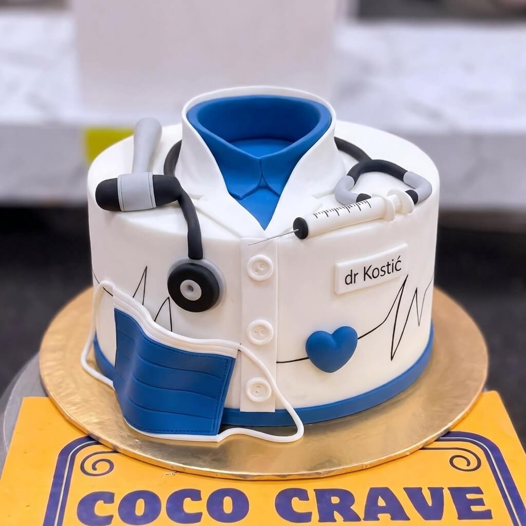 Doctor Medical Coat Fondant Cake in Lahore Doctor Medical Coat Fondant Cake in Lahore — CocoCrave Lahore