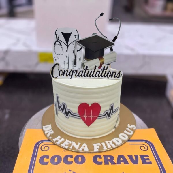 Doctor Theme Medical Graduation Cake in Lahore