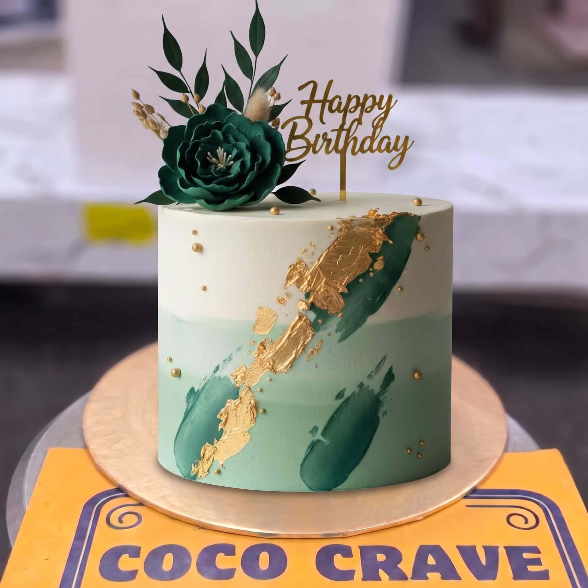 Green Peony Sugar Birthday Cake in Lahore Green Peony Sugar Birthday Cake in Lahore