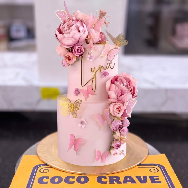 Blush Peony Sugar Two Tier Cake in Lahore
