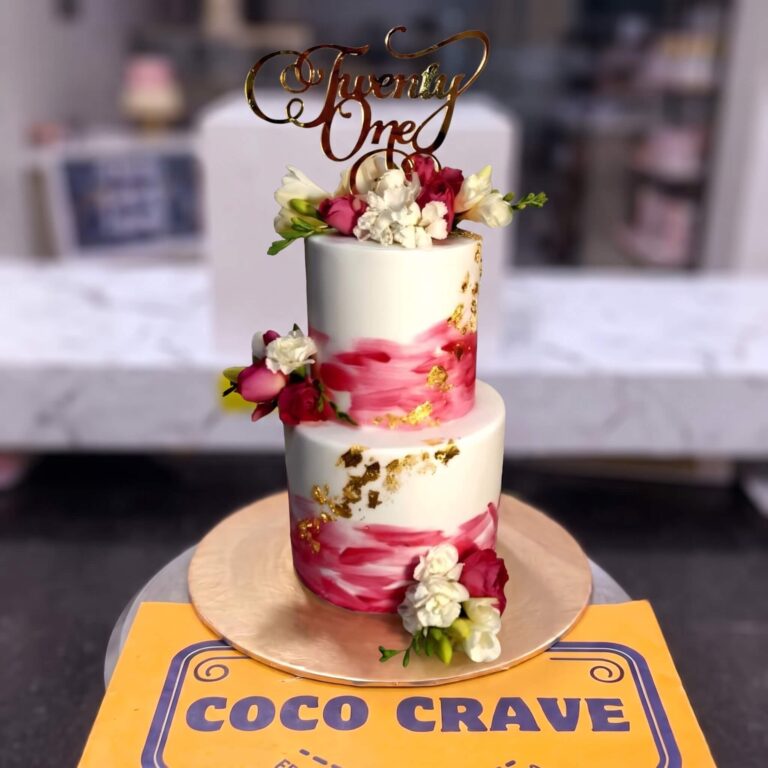 Red Fresh Rose Two Tier Birthday Cake in Lahore