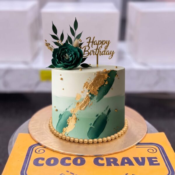 Green Peony Birthday Cake in Lahore