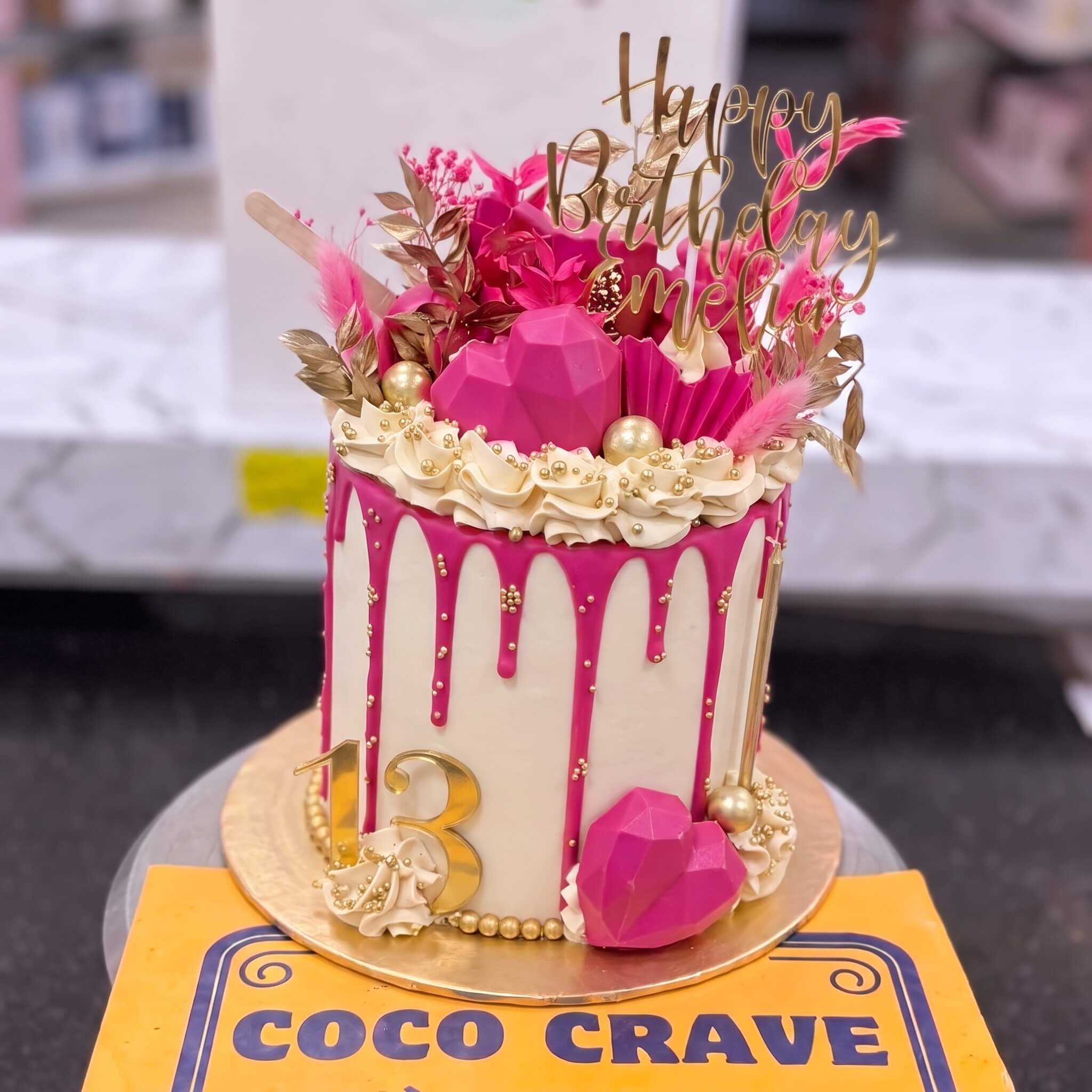 Pink Botanical Drip Birthday Cake in Lahore Pink Botanical Drip Birthday Cake in Lahore