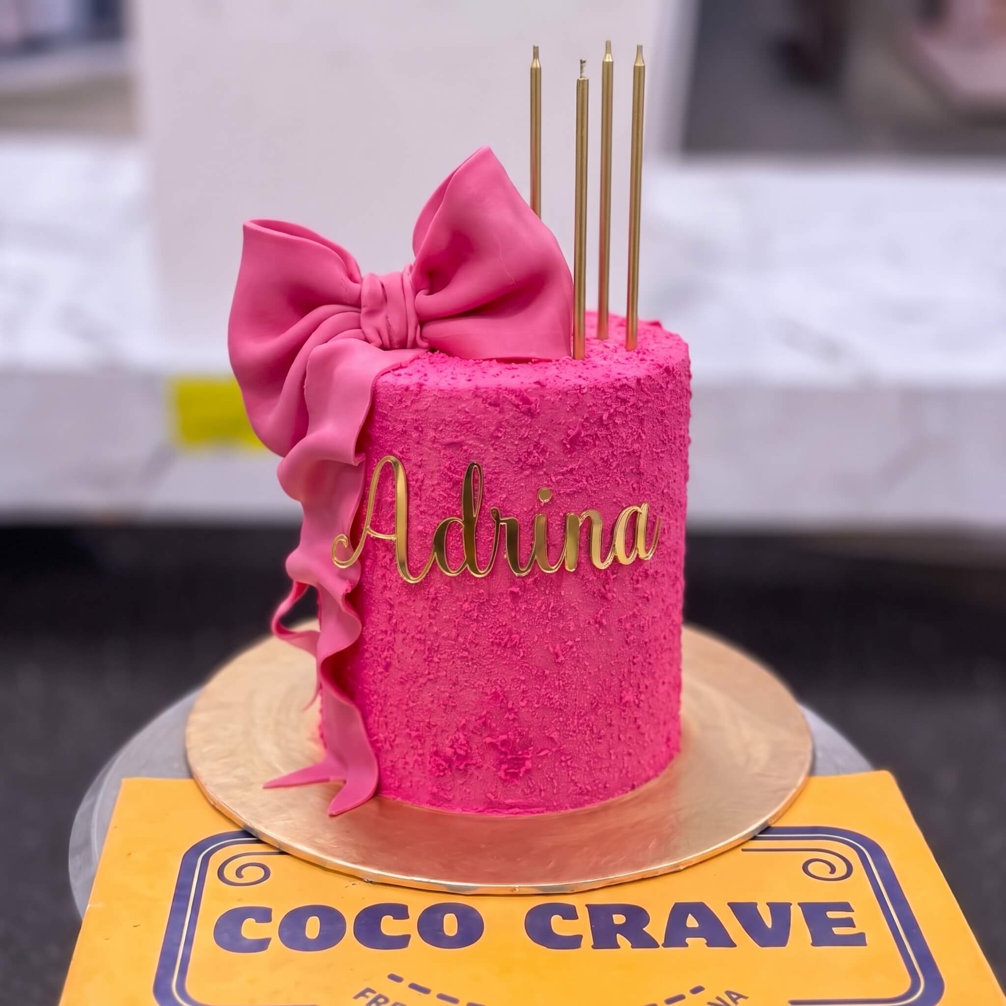 Hot Pink Fondant Bow Cake in Lahore Hot Pink Fondant Bow Cake in Lahore — CocoCrave Lahore