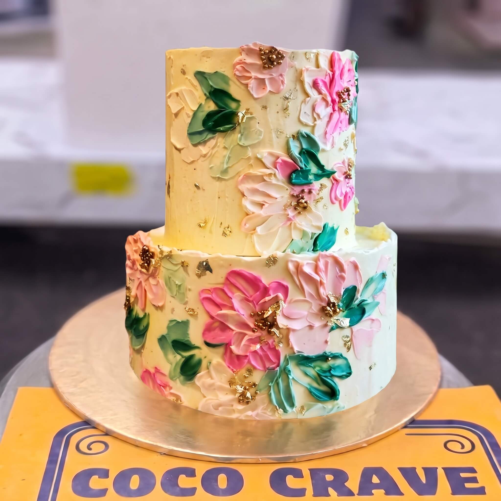 Pastel Painted Buttercream Two Tier Cake in Lahore Pastel Painted Buttercream Two Tier Cake in Lahore