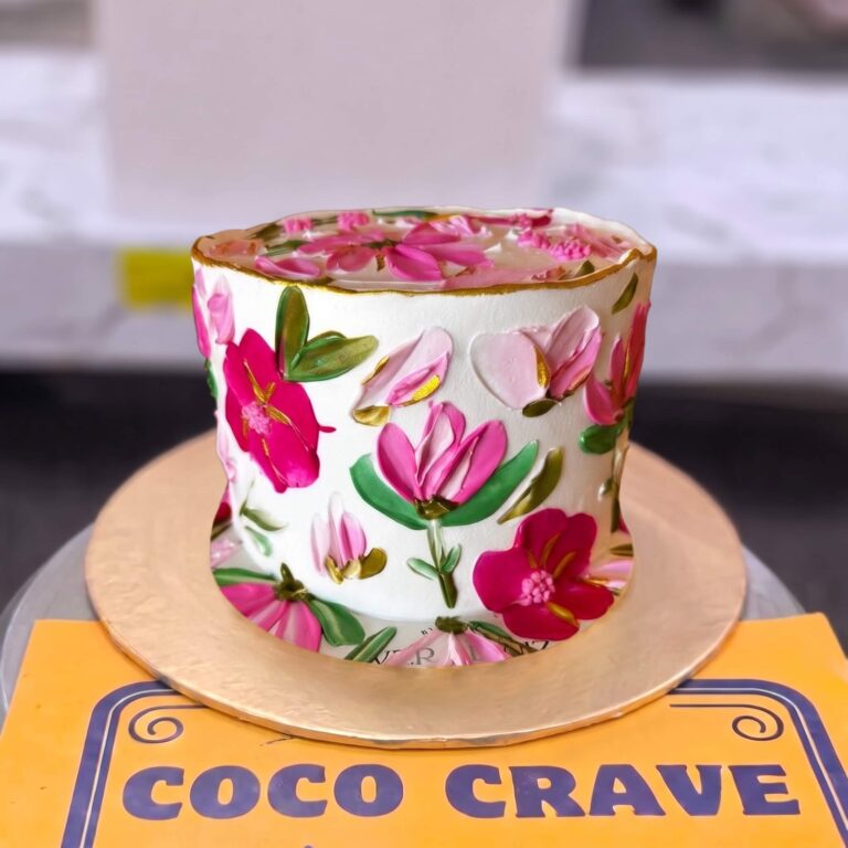 Red Palette Knife Buttercream Cake in Lahore