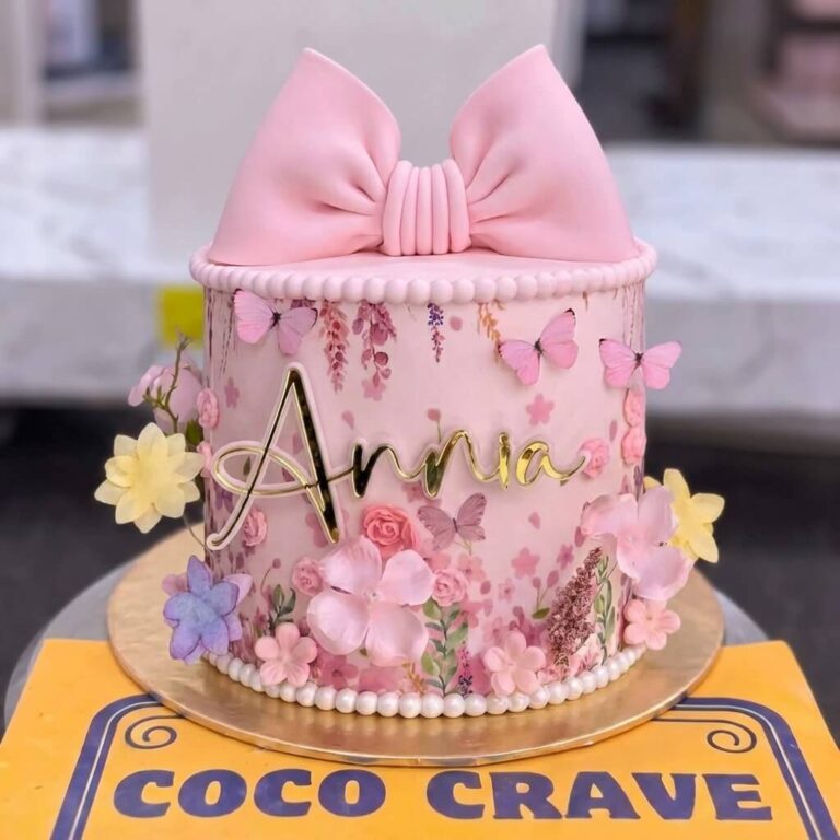 Blush Sugar Wafer Floral Cake in Lahore