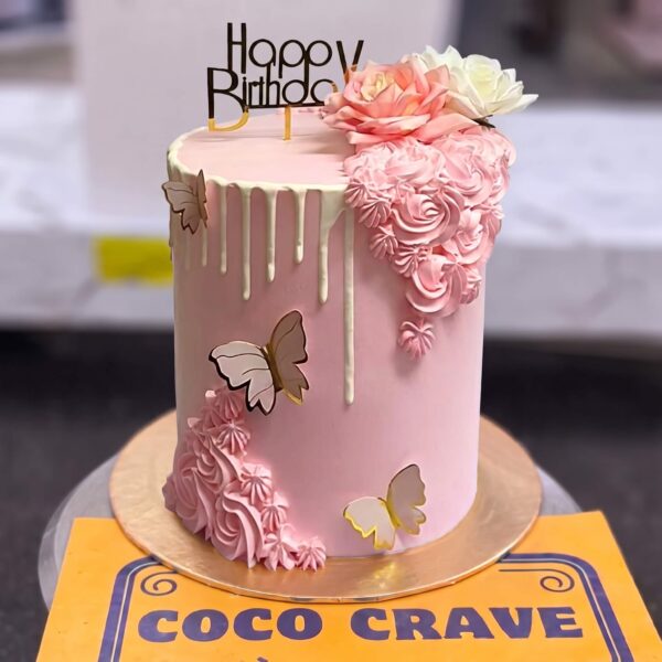 Blush Rose Buttercream Birthday Cake III in Lahore