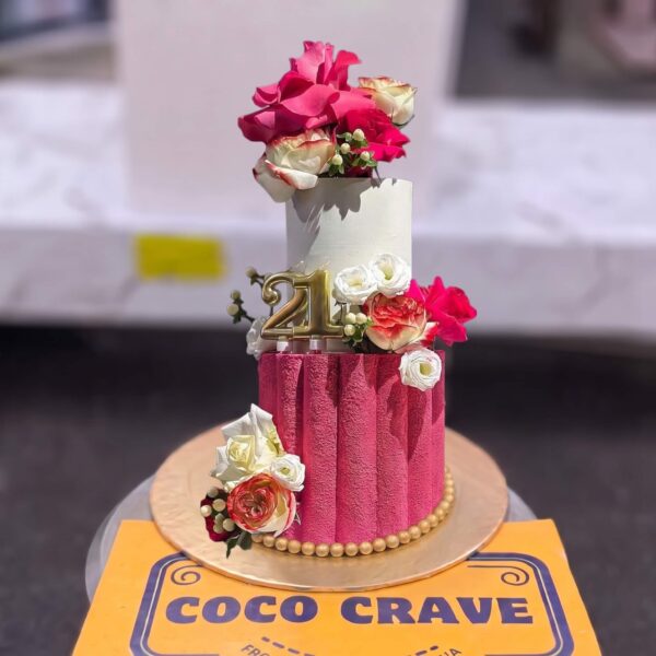 Red Rose Fresh Two Tier Cake in Lahore