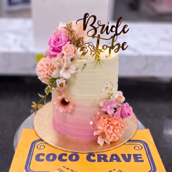 Pink Floral Bride To Be Cake in Lahore