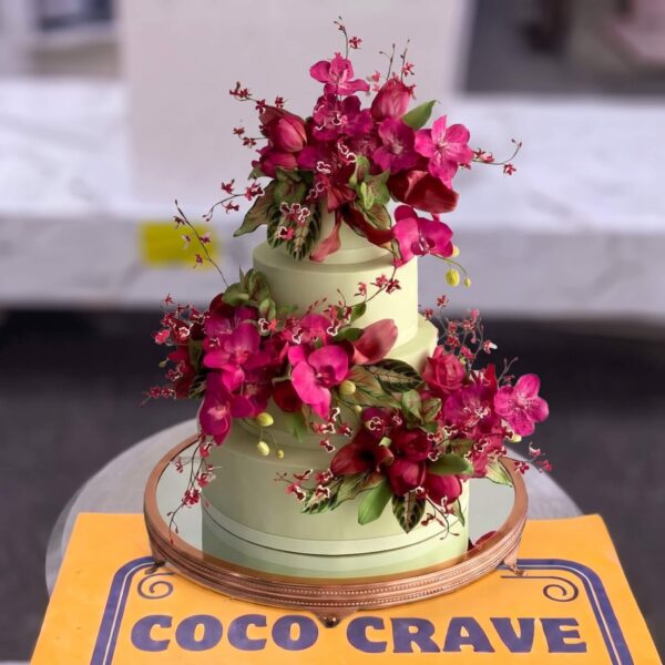 Red Orchid Fresh Three Tier Cake in Lahore
