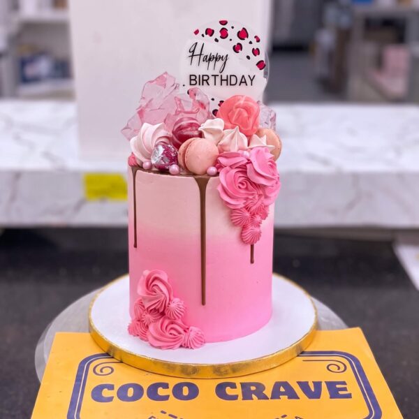 Blush Rose Buttercream Birthday Cake in Lahore