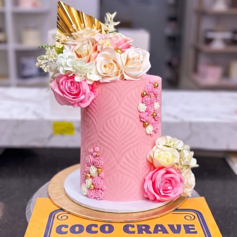 Blush Rose Embossed Cake in Lahore