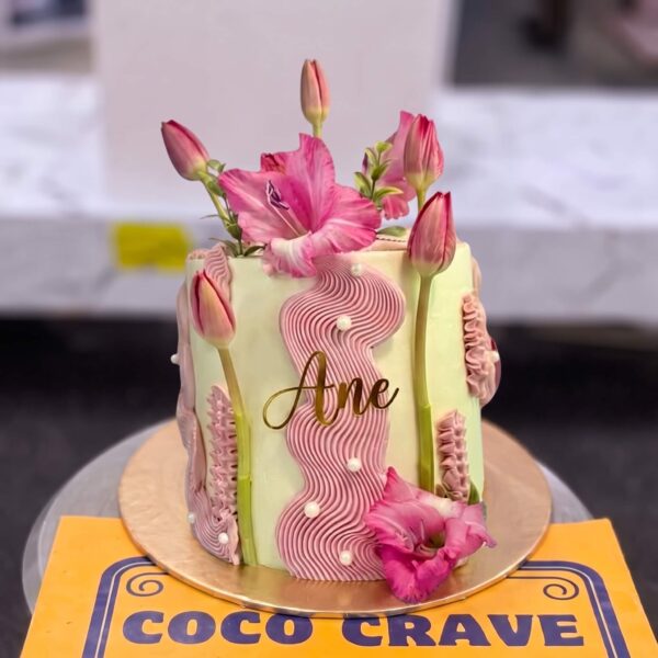 Pastel Tulip Textured Buttercream Cake in Lahore
