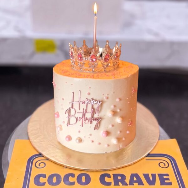 Princess Crown Pearl Birthday Cake in Lahore