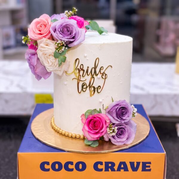 Purple Floral Bride To Be Cake in Lahore