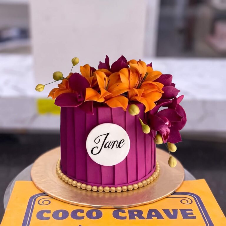 Purple Sugar Orchid Lily Cake in Lahore