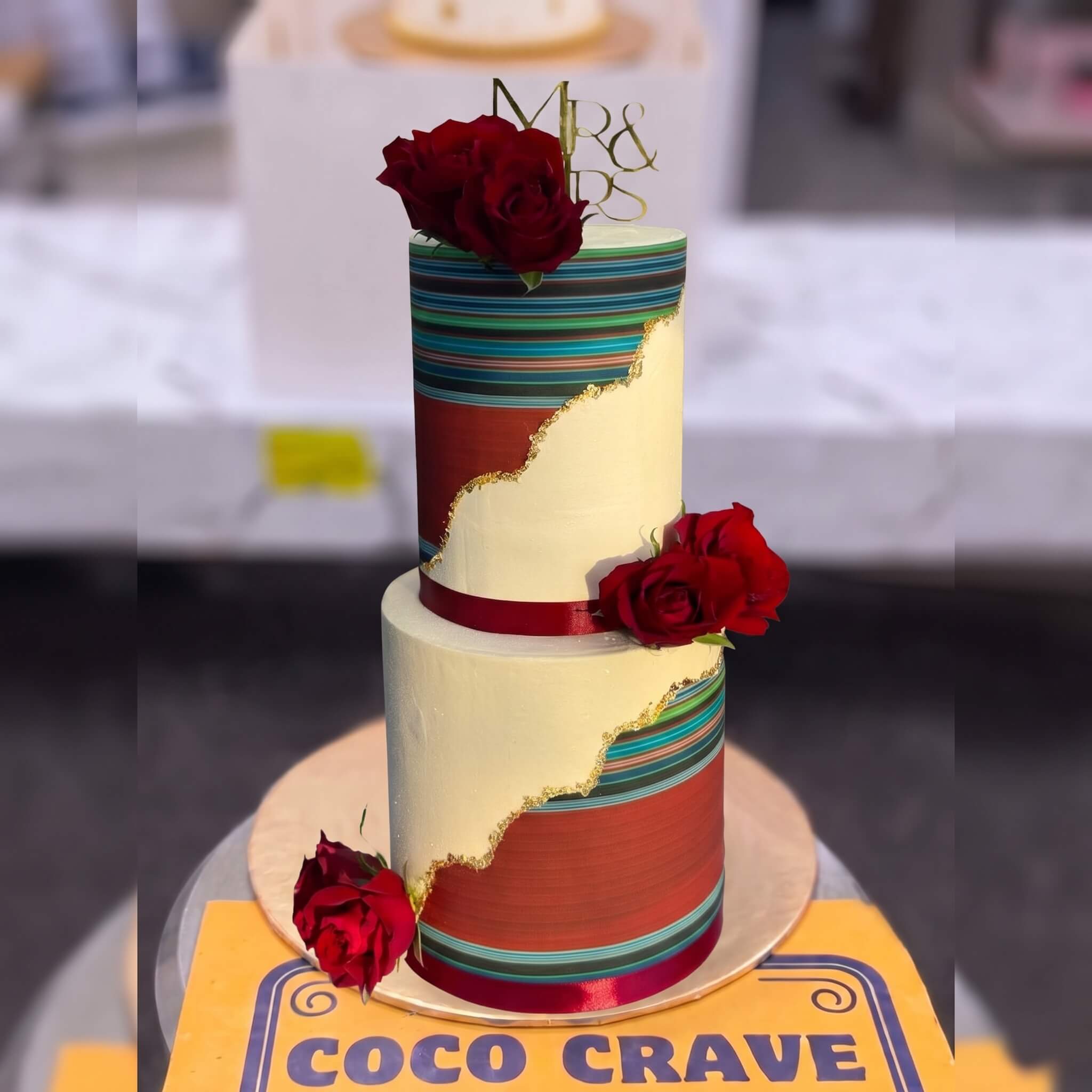 Red Fresh Rose Two Tier Wedding Cake in Lahore Red Fresh Rose Two Tier Wedding Cake in Lahore