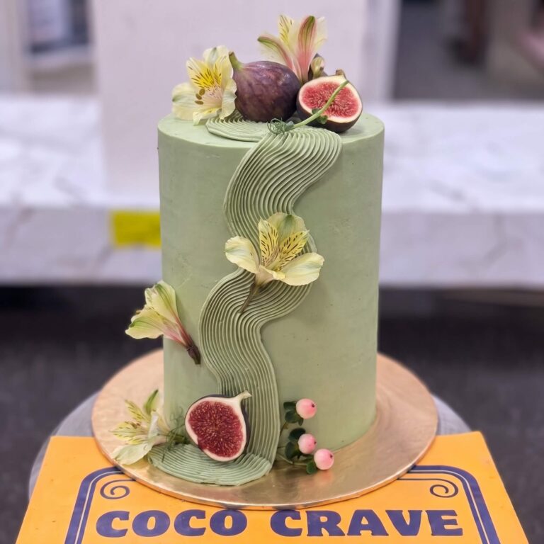 Sage Green Fresh Lily Cake in Lahore