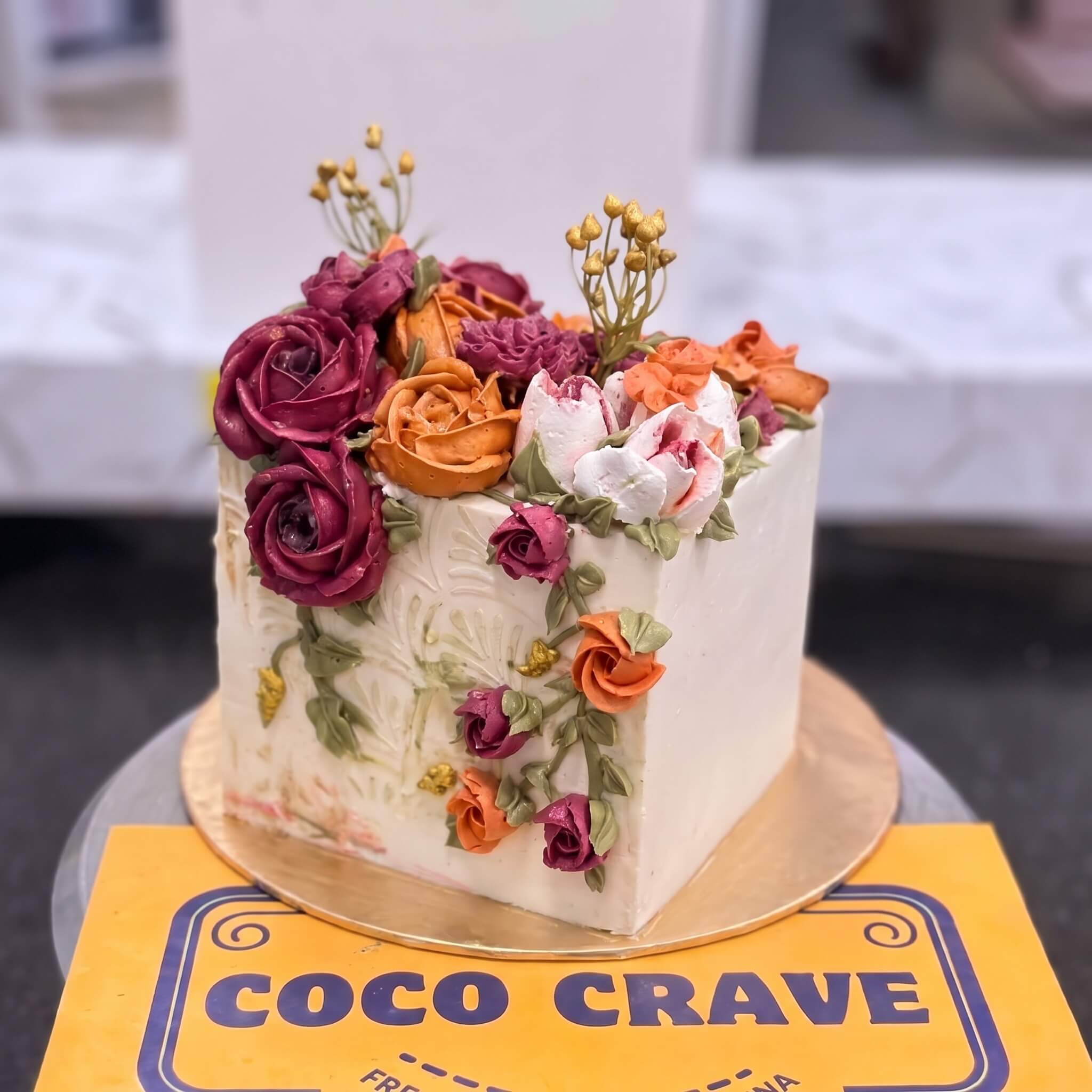 Burgundy Rose Buttercream Cake in Lahore Burgundy Rose Buttercream Cake in Lahore