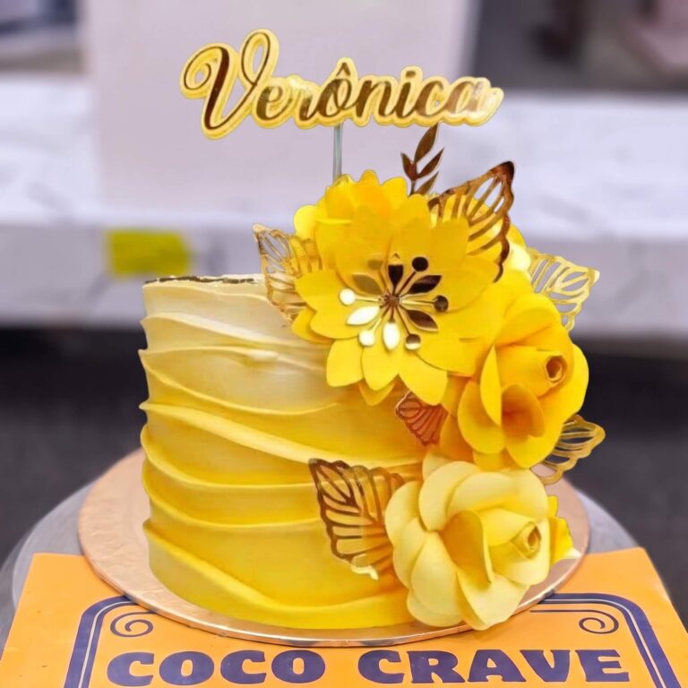 Yellow Sugar Rose Cake in Lahore